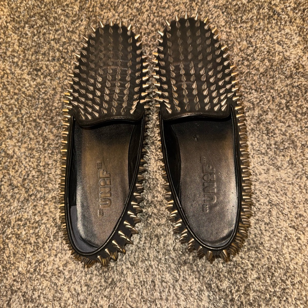UNIF Black Studded Loafers